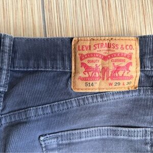 Levi's 514 Charcoal Corduroy Trousers